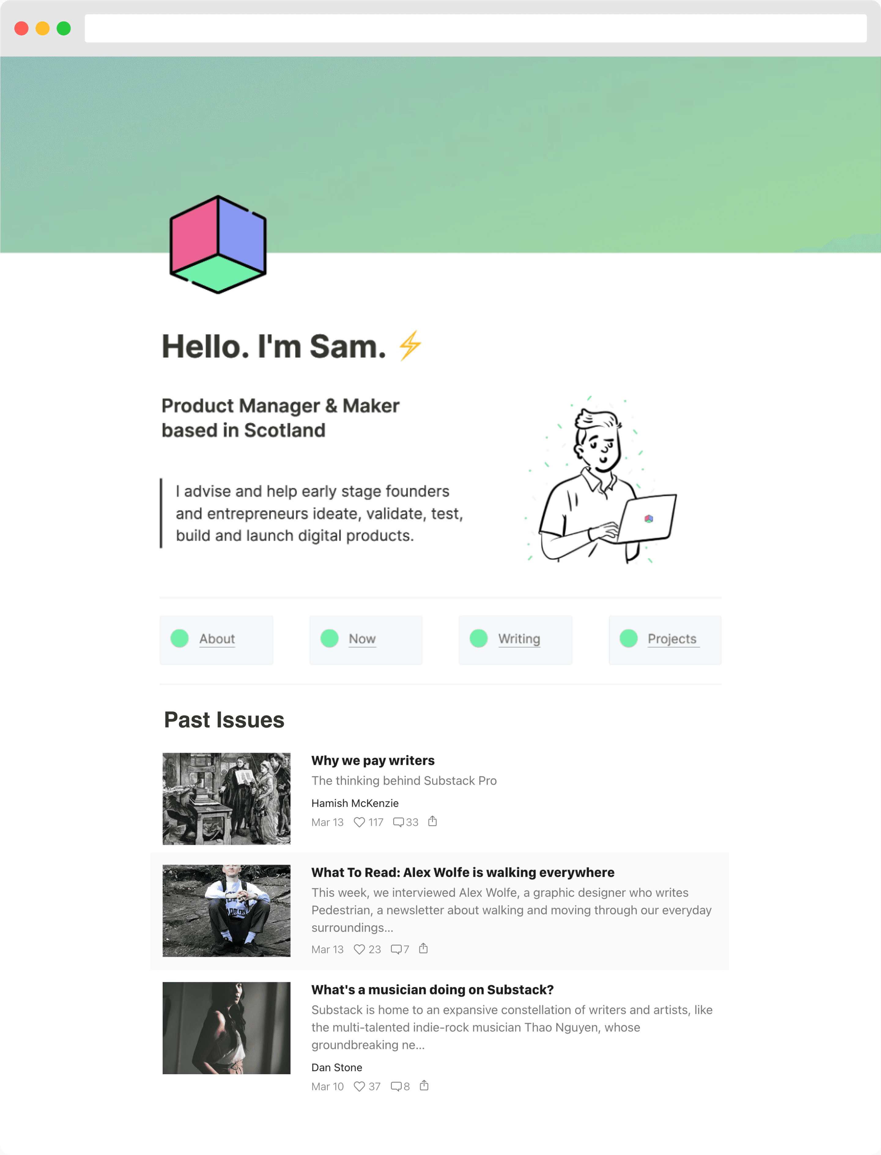 Preview of a site using Stackblocks