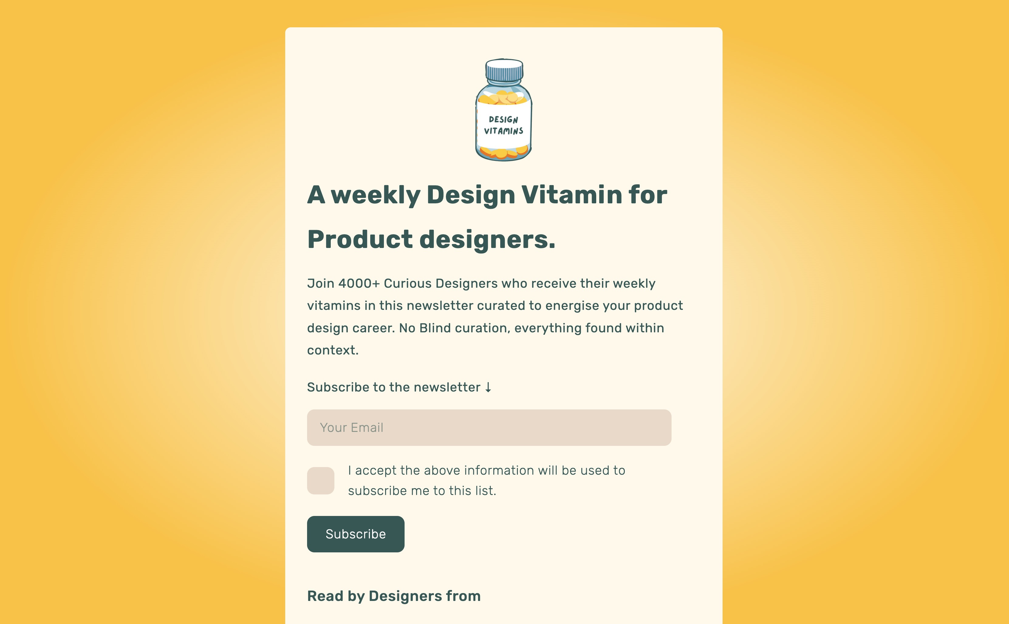 Screenshot for Design Vitamins newsletter